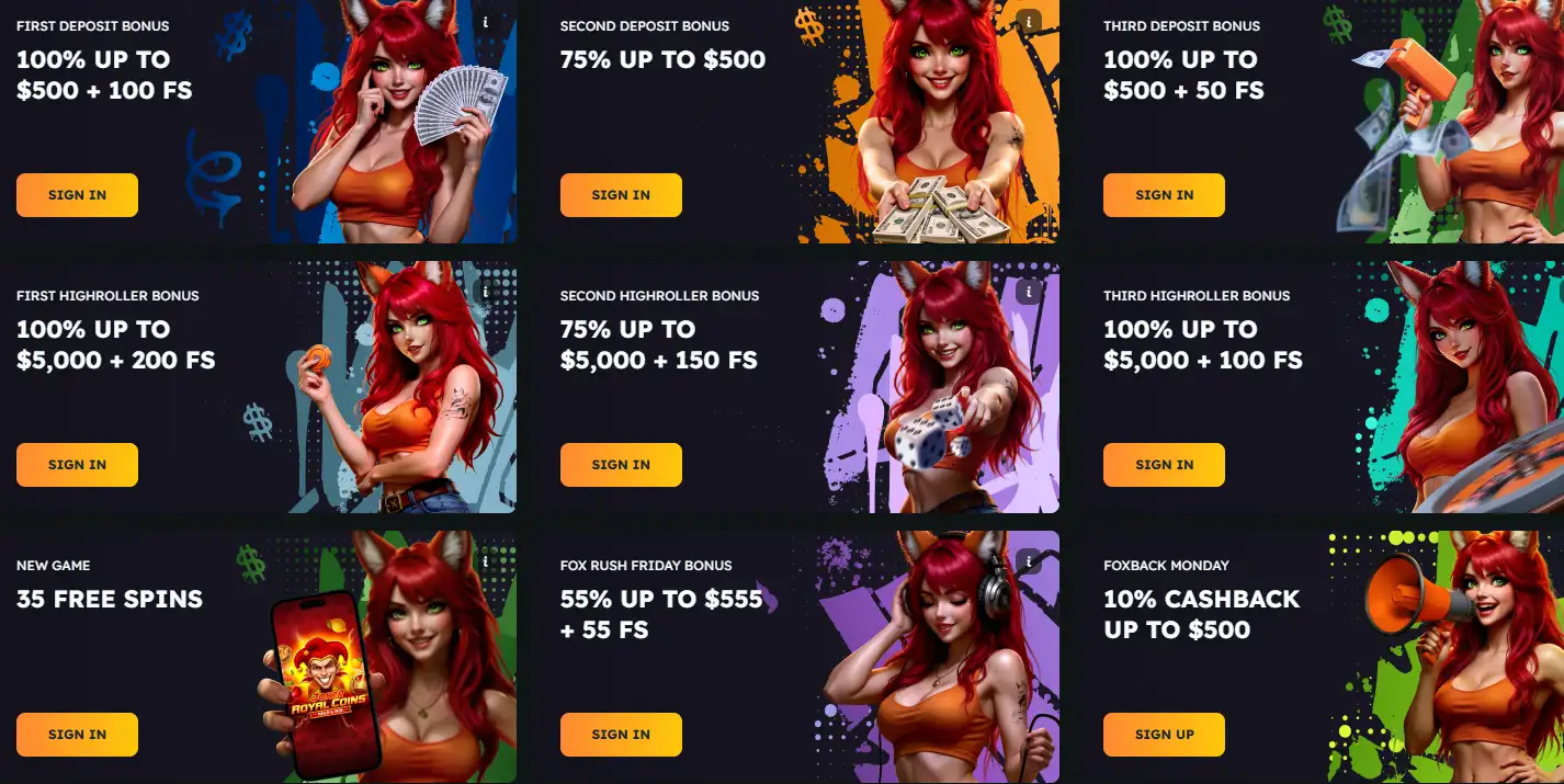 foxslots bonuses